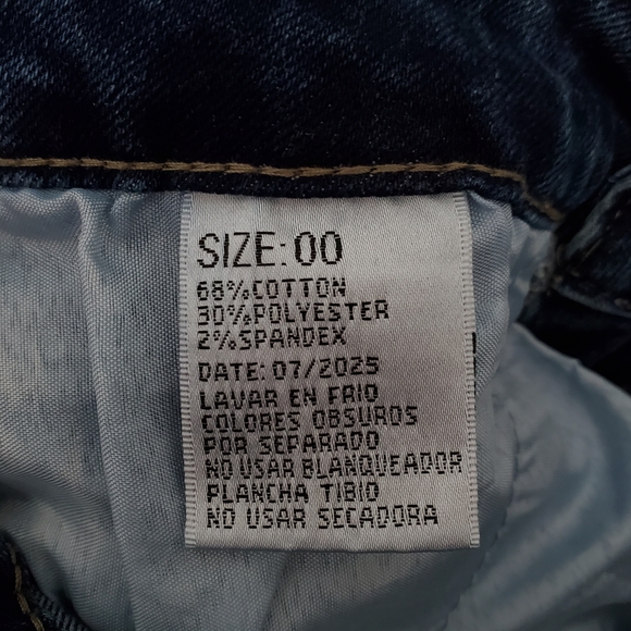 BAMBOO Cross Embroidered Blue Flare Jeans Size 00 - Picture 9 of 9